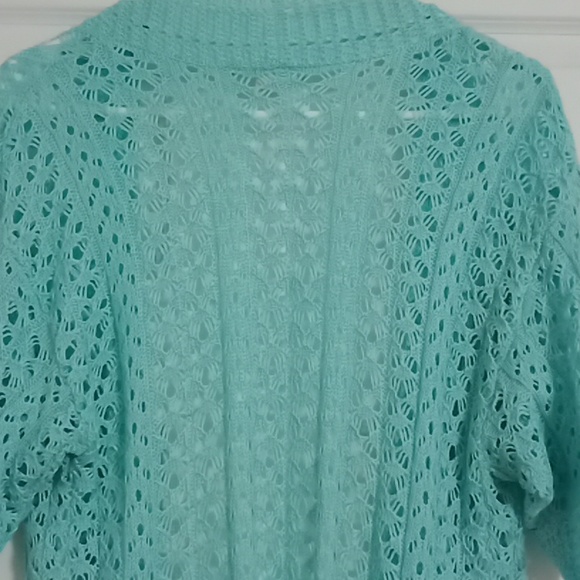 #451NWOT C Knitted Aqua Women's Cardigan. Size: Large - Picture 7 of 9